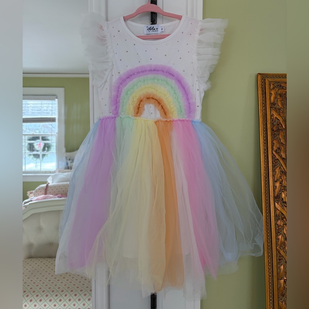 Lola + The Boys Crystal Rainbow Tulle Dress NWOT - Picture 3 of 7